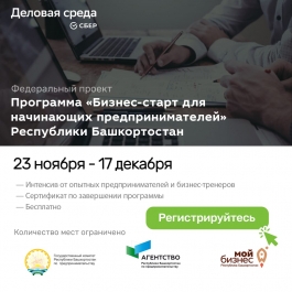 23 ноября в Башкирии стартует бесплатная программа для начинающих предпринимателей 23 ноября в Башкирии стартует бесплатная программа для начинающих предпринимателей